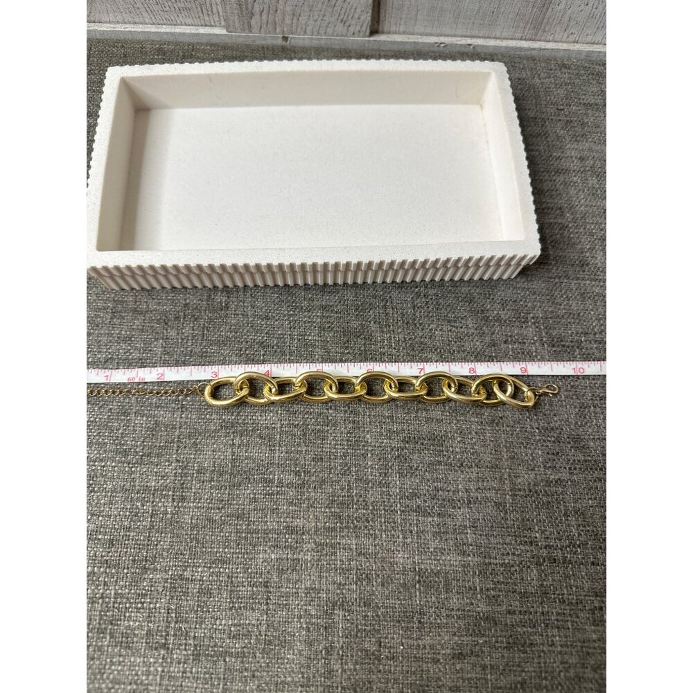 Chunky Gold-Tone Chain Bracelet With Adjustable Clasp Womens Fashion Jewelry - Picture 3 of 3